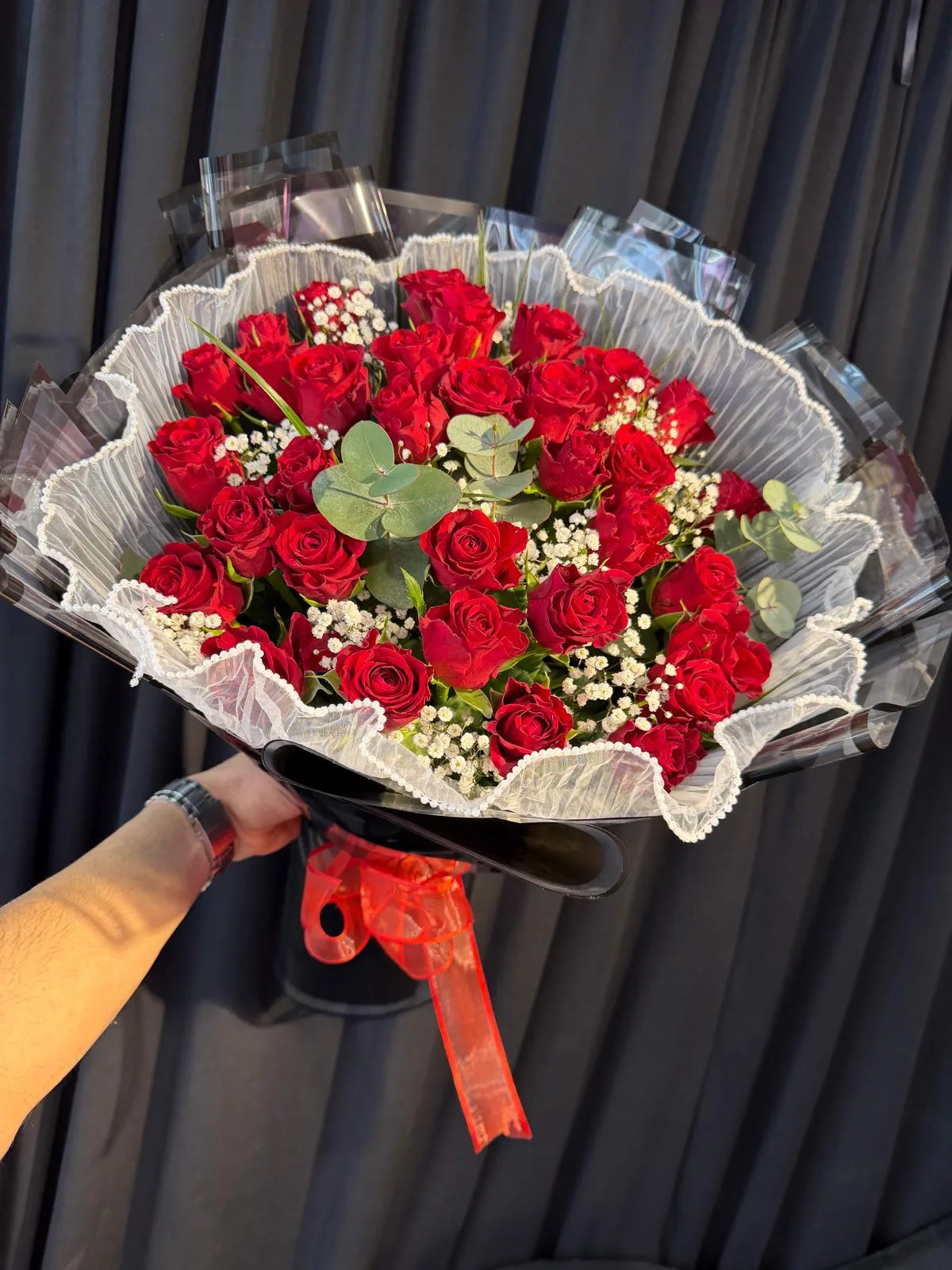 gül buketi, özel tasarım gül, kırmızı gül buketi